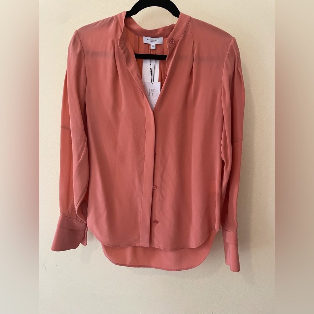 Equipment Amelia Silk Blouse in Faded Rose Colour